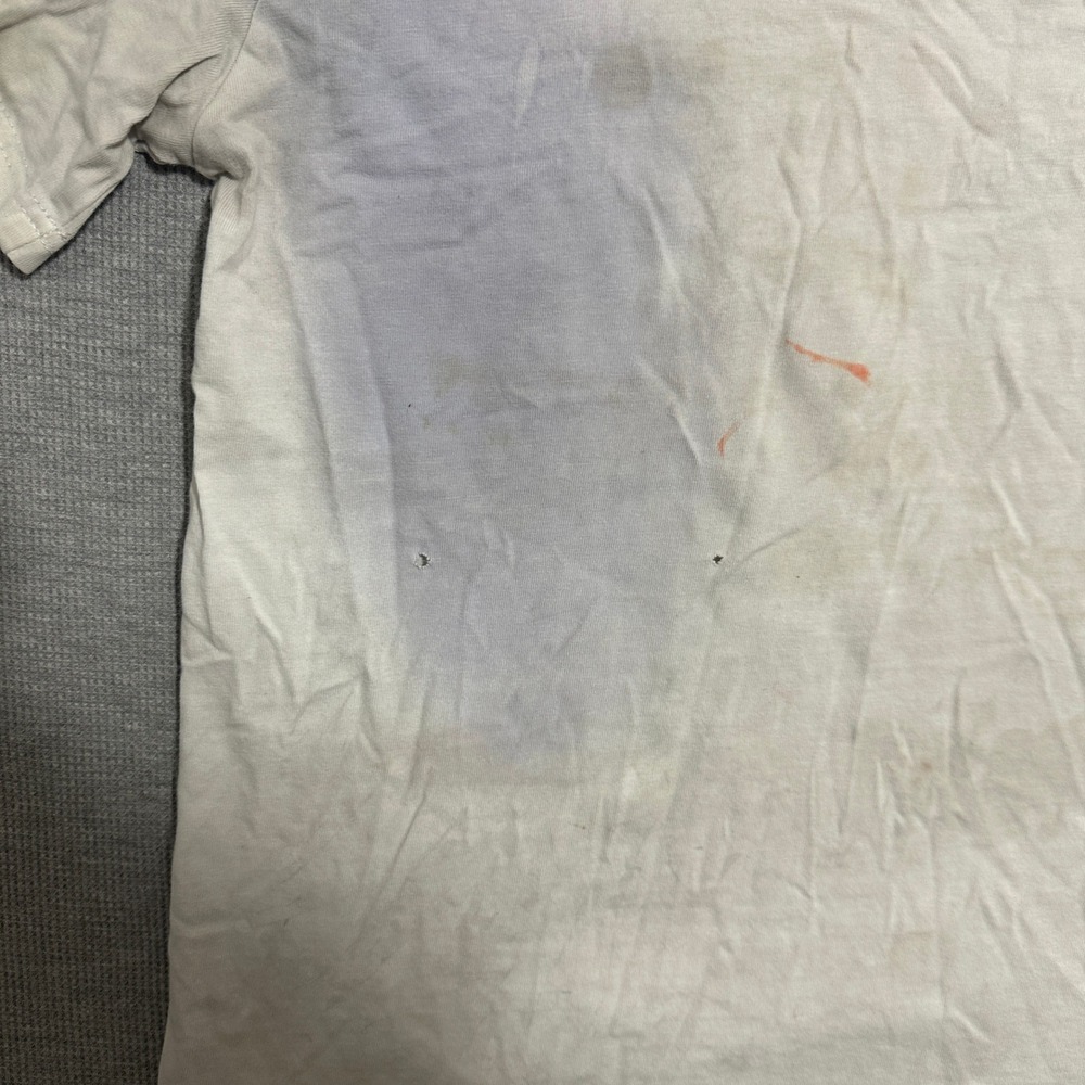 Off-White 888 Arrows Logo Tie Dye Distressed Graphic T-Shirt White Purple Mens L - Picture 5 of 13